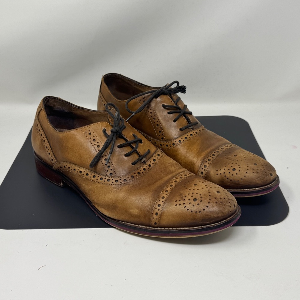 Johnston & Murphy Conrad cap toe color Tan Italian Calfskin